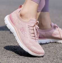 Skechers 女鞋網面透氣健步鞋舒適防滑低幫休閒鞋