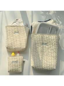 3 件套蝴蝶结便携式旅行收纳袋，卡通动物拉链收纳袋，可收纳尿布、奶瓶、婴儿用品、妈妈化妆包