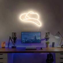 Customizable Cowboy Hat LED Light With Adjustable Brightness Function - USB Powered, Perfect For Weddings, Birthdays, Home Decor - Ideal Mother'S Day, Holiday Gift, Suitable Bedroom, Living Room, Friend, Disco Light