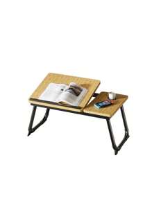 Mesa de cama de computadora portátil, Mesa de cama plegable con estante de copa, estante de mesa de computadora portátil, que se puede ajustar en cinco marchas, adecuado para trabajar, vaciar y escribir en el sofá de la cama y suelo.
