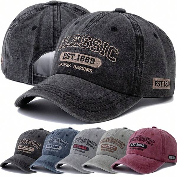 JZML 1pc Men's Classic Letter Embroidered Baseball Cap