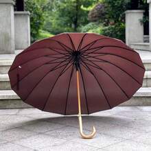 Large Reinforced 16-Bone Double-Bone Umbrella - 巧克力棕 - 查看 2