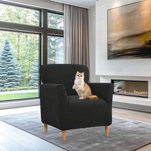 Local Delivery - Banquet Armchair Slipcover Printed Chair Covers With Arms Stretch Club Chair Slipcover Soft Armchair Sofa Covers Anti-Slip Furniture Protector For Dogs Pets Home Living Room Decor, 14 - 07 - 查看 7