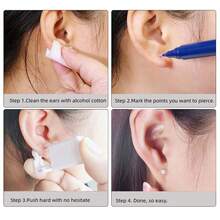2 Pack Self Ear Piercing Gun Earring Disposable Piercing Kit No Pain Easy Use Ear Piercing Gun Kit Tool With Stud (Black) - Black - View 6