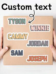 定制水瓶贴纸、个性化全息姓名贴纸、个性化姓名标签贴纸、可定制姓名贴纸、生日礼物、投影白边贴纸、防水笔记本电脑房装饰贴纸、周年纪念日、教师节、母亲节、乔迁之喜的独特礼物 - 風格A - 查看 2