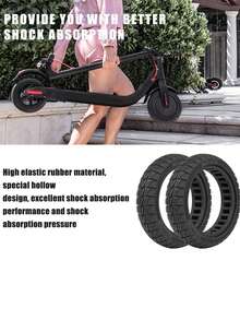 GLDYTIMES 8.5 Inch Off-Road Solid Rubber Tire Replacement For Gotrax GXL V2/XR/APEX XL Hiboy S2/S2R M365/Pro Electric Scooter 8.5 Inch Solid Tire Replacement (Black 2Pcs) - Multicolor - View 8