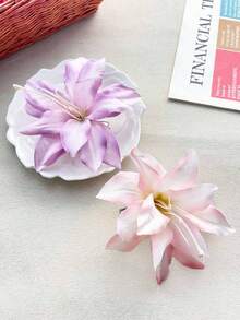 1/2 مجموعة مشابك شعر على شكل زهرة الليلي للنساء، بوهيمي بسيط عصري، من مادة البوليستر، مشابك شعر بتدرج لون زهرة الليلي، مناسبة للاستخدام اليومي، العطلات، تثبيت تسريحة الشعر، ملابس العطلات للمرأة - متعدد الألوان - مشاهدة 5