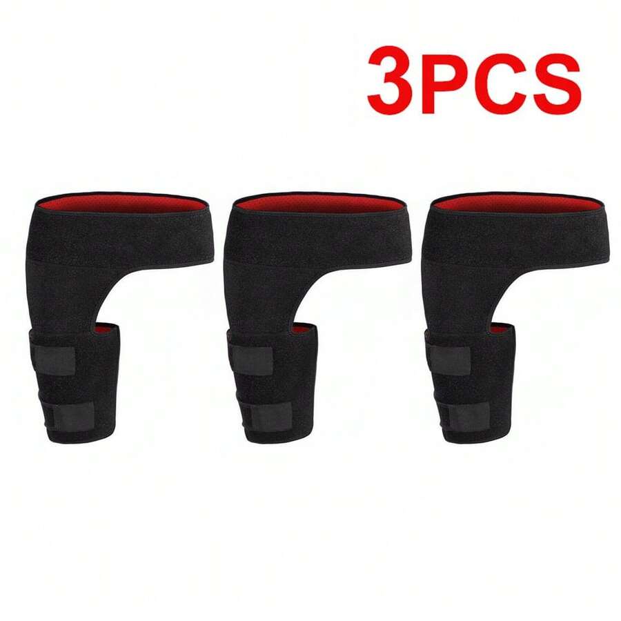 3PCS Adjustable Belt Hip Pain Relief Groin Wrap Brace Rib Support UK - Black - View 1