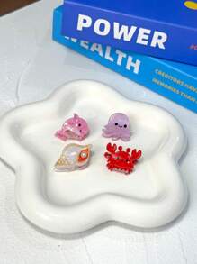 8pcs Cute Mini Ocean Theme Clips - Seahorse, Crab, Lobster, Dolphin, Starfish, Jellyfish Shaped Small Hair Clips, Decorative Accessories, Ideal Gift For Her Hair Accessories Elegant Claw Clips, School Stuff, College Autumn Accessories Fall Winter For Vacation Outfits Woman