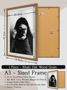 A4/A3/A5/40x40cm/30x40cm/30x30cm 大尺寸相框，适用于墙面/钻石画，哑光黑/哑光白/橡木纹，多色拼贴画廊相框，适用于9格照片墙，采用工程板和亚克力玻璃制成，带边角保护，增强保护性能。 - 彩色 - 查看 7