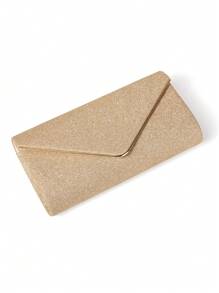 1pc Metal Bar Decor Evening Clutch Bag, With Basic Storage Function To Hold Small Items Like Phones, Lipstick, Compacts, Cards Etc. Convenient To Carry And Access. Suitable For Formal Dinners, Balls, High-End Social Gatherings. Classic Velvet Material With Unique Line Design, Elevates The Elegant Aesthetic Of Formal Outfits And Showcases Refined Taste, A Practical Accessory To Enhance Formal Attire.