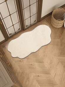 1pc Asymmetrical Shaped Rug, Faux Wool Washable Carpet, Minimalist Luxury Bedside/Living Room Mat (Asymmetrical Size May Have 1-5CM Deviation, Recommend Buying Larger)