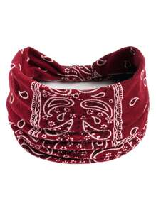 1/4 Stück Damen Bandana im Boho-Stil, Cashew Yoga Sport Stirnbänder, schweißabsorbierende, elastische Haaraccessoires für Damen, breite bedruckte elastische Stirnbänder für Damen