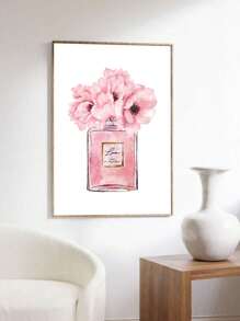 1 件浅粉色墙壁艺术、少女时尚海报、送给她的礼物、更衣室装饰、梳妆台艺术、帆布印刷海报、适用于客厅、卧室、餐厅、厨房、工作室等，无框