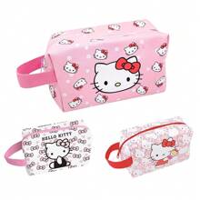 Sanrio Sanrio Hello Kitty & Friends Cartoon Cute Cosmetic Bag, Toiletry Bag With Handle, Large Capacity Travel Organizer Bag, Suitable For Melody, Kuromi, Pompompurin, Designs, 1pc Or 3pcs Set Available