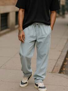 Calça Baggy Jeans Balão Masculina Larga Streetwear - Lavagem clara - Visão 2