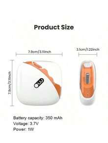 1pc C-Shaped Rechargeable Multi-Function Electric Nail Clipper, Includes Nail Clipper, Cleaning Brush, Data Cable, 2-In-1 Nail Care Function, Can Cut, File, Polish, Apple-Shaped Design With LED Light, Lithium-Polymer Battery, Enjoy Salon-Level Manicure Experience At Home - Multicolor - View 4