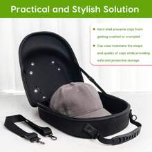 Baseball Cap Storage, Hat Carrier Travel Case With Carrying Handle And Adjustable Shoulder Strap Organizer Holder Bag For 6 Caps