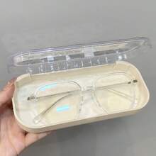 Boîte miroir en forme de nœud d'amour transparente, portable et résistante à la pression. Boîte à aspiration magnétique avec design nuage. Boîte à lunettes portable pour myopie et lunettes rétro. Boîte de rangement pour lunettes pour hommes et femmes - Cadeau d'anniversaire mignon