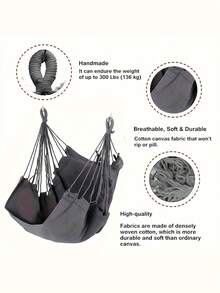 1pc Indoor/Outdoor Hanging Chair Swing Hammock Stool Chair, Extra Long Thickened Slouchy Rocking Chair For College Dorm Room, Comfortable Fabric, Machine Washable, Suitable For Home, Bedroom, Patio - Multicolor - View 1