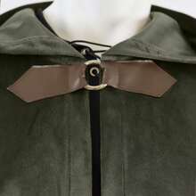 Medieval Hooded Cloak Renaissance Costume Hooded Men's Victorian Costume Hobbit Dress Up - Multicolor - View 5