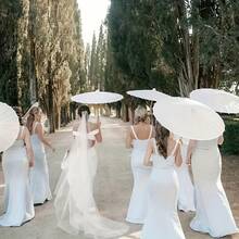 Elegant White Oil Paper Umbrella - Perfect For Weddings & Photo Props, Sun-Blocking Design, Spring Summer Picks, Brides Maid Gifts, Room, Bedroom Decor, Bedroom Decor, Beach, Travel, For Men, For Women, Vacationcute Stuff - Multicolor - View 7