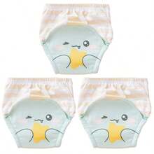 5pcs/Pack Baby Washable Potty Training Pants With Printed Patterns, Reusable Baby Underwear For Toilet Training, Suitable For Newborn, Toddler Boys And Girls