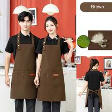 1pc Waterproof And Anti-Fouling Restaurant Apron With Multiple Pockets And Three-Speed Size Adjustment, Suitable For Restaurants, Cafes, Florists And Other Places, Waterproof And Anti-Fouling.