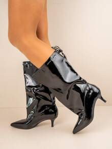 Botas de gatinho brilhantes - Preto - Ver 2