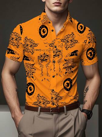 Men's Fashion Short Sleeve Shirt, Summer