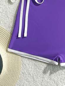 Solid Color Elegant Sexy Lace-Up Beach Swimsuit