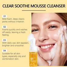 2PCS Turmeric Oil Control Facial Cleanser Set - Gentle Deep Clean, Radiance-Boosting Formula For Oily Skin - White Foam - View 9