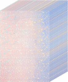 36 Sheets A4 Holographic Paper Sticker Transparent Waterproof Self Adhesive Film 11.X 8.3 Inches (Gem,, Colorful,) - 星星 - 查看 1