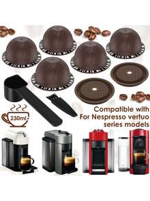 9pc Refillable Coffee Capsules For  Vertuo Pods Replacement - Chocolate Brown - View 2