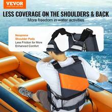 Universal 80N Buoyancy Life Vest PFD For Men & Women - Lightweight Watersports Jacket For Kayaking, Boating, And Swimming - Orange - View 7