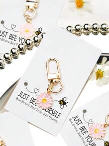 1/5/10 pièces Set de porte-clés avec phrases inspirantes, abeille, marguerite, tournesol. Ensemble de porte-clés cadeaux, multi-usage, charm de sac, pendentif de voiture, décoration de coque de téléphone, support d'écouteurs