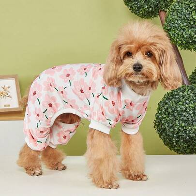 1pc Comfortable Polyester Four-Legged Pet Clothing, Pajamas, Loungewear, Suitable For Small Pets Like Cats And Dogs, Suitable For All Seasons (Not Suitable For Large Dogs)