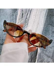 1 件女士猫眼个性化时尚眼镜，适合日常、街头、派对的时尚眼镜，猫眼形状墨镜