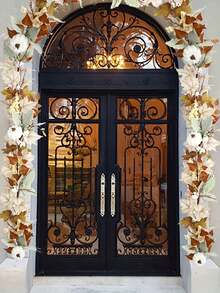 1pc Artificial Maples Leaf Pumpkin Garland Fall Decor Hanging Autumn Maple Vines Garland For Wedding Home Porch Mantle Fireplace Farmhouse Outdoor Indoor Decor For Thanksgiving Harvest Decor - Multicolor - View 8