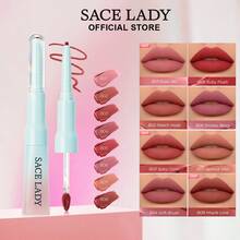 Sace Lady Delineador De Labios 2 En 1 Mate Suave Y Duradero - 05 Rubí Flush - Ver 4