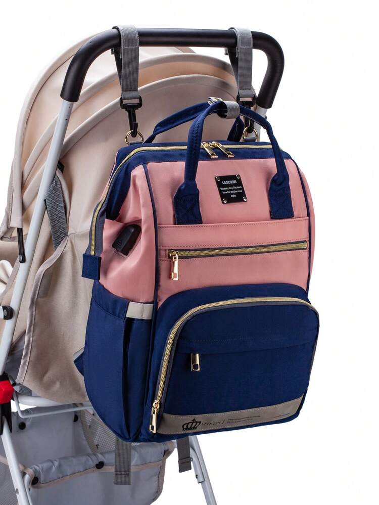 1pc Oxford Cloth Mummy Bag With Multiple Compartments, Large Capacity Maternity Diaper Bag For Traveling, Backpack Design Suitable For Pregnant Women - Multicolor - View 17
