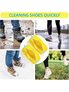 洗衣机专用鞋袋 - 黄色鞋面配蓝色拉链，柔软绒面内衬，是保护各种鞋履的理想之选。也适用于运动鞋和休闲鞋。此外，它还可以用作洗衣袋、假日旅行必备品、旅行包、旅行配件、毕业礼物、旅行收纳袋、抽绳鞋袋、鞋套、便携式防尘袋，男女通用，是邮轮旅行和度假的完美之选。