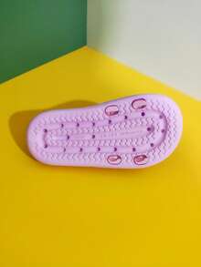 1 par de chanclas planas de EVA con arcoíris y unicornio para niños, adecuadas para uso en interiores/exteriores, hogar, baño, verano