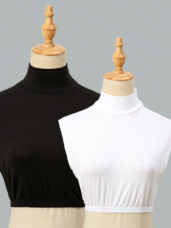 قطعة واحدة من أكسسوارات الياقة الكاذبة للنساء بحجم كبير بلون سادة ذات ياقة متوسطة ، أنيق وكاجوال، رقبة دافئة ناعمة وصديقة للبشرة، مناسبة لجميع المواسم