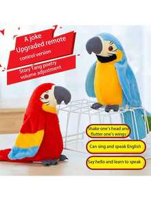 1 pieza (Loro que habla y canta) (Versión básica sólo habla) Muñeco de peluche: Mascota de peluche interactiva de 9" que agita las alas y repite tus palabras - ¡El mejor regalo de Navidad para niños!, Regalo de Navidad