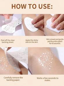 3张闪亮银色雀斑临时纹身贴纸，星形雀斑图案，面部纹身，适合女性和女孩，可用于圣诞派对节日眼妆