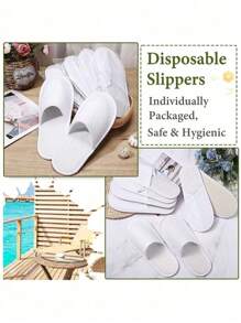 1/5/10/20/100pcs Disposable Slippers, Indoor Slippers, Plush Slippers, Disposable Hotel Slippers, Women Men Slippers For Air Travel, Guest Room, Hotel, Hotel Supplies, Cleaning Supplies, Household Gadgets, Back To School Supplies,Suitable For Travel Hotel And Home, Back To School Supplies