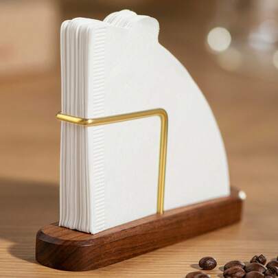 shoxil 1 件咖啡过滤器支架收纳 - 木质底座咖啡架容器，适用于酒吧/家庭/办公室，兼容 #1/#2/#4 过滤器