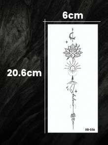 1pc Paper Temporary Tattoo, Sexy Fashion Minimalist Floral Line Art Lotus Flower Design Temporary Tattoo, Chain Print Pattern Fake Tattoo, Multifunctional Unisex Body Art Stickers, Waterproof Sweat-Proof For Arm, Chest, Abdomen And Back, Easy To Apply/Remove, Lasting 7-14 Days Decorative Sticker DIY Gifts