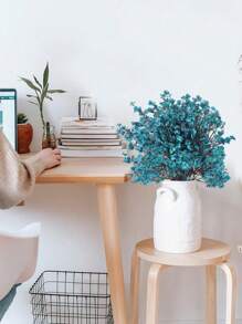 4PCS Blue Artificial Flower Baby Breathing Flower Starry Sky Halloween Simulation Bouquet Fake Silk Starry Sky Bouquet Suitable For Wedding Bridal Party Home DIY Flower Arrangement Decoration